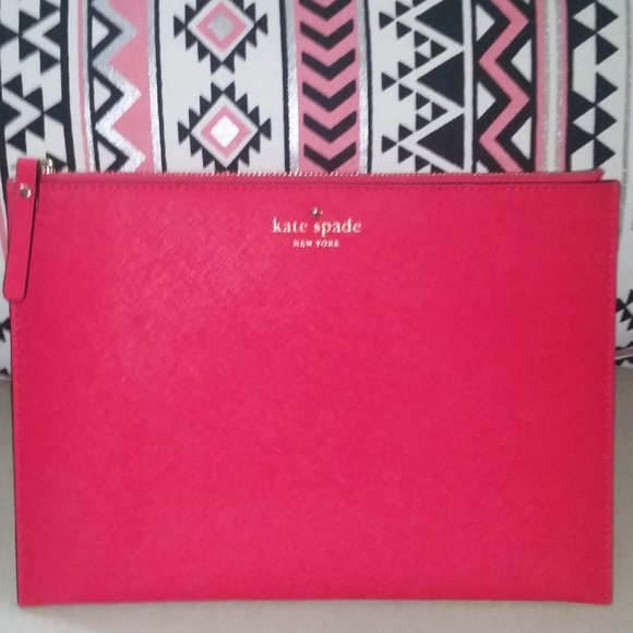 Kate Spade  watermelon pink envelope pouch EUC - Picture 1 of 4
